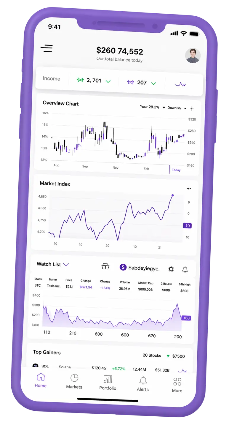Application mobile de gestion de portefeuille